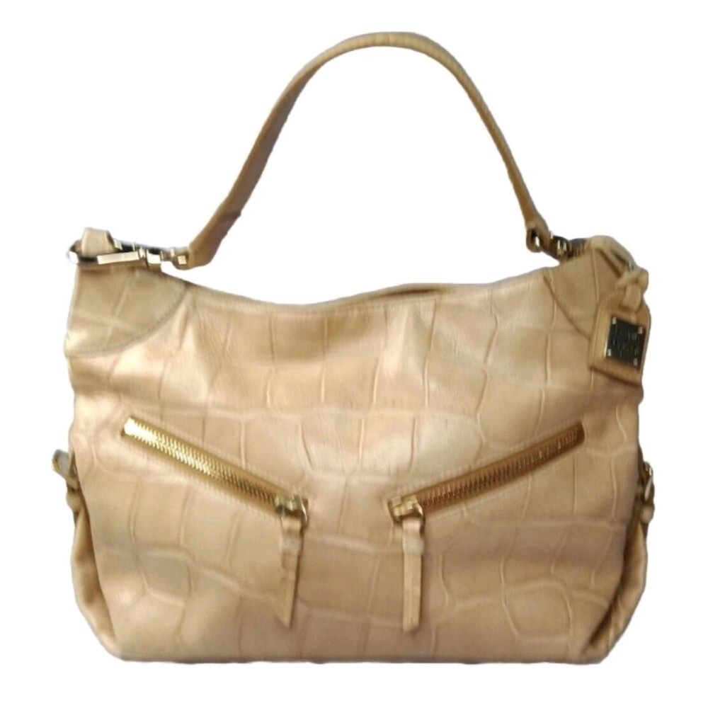 Dooney & Bourke Cinzia Bag Tan Leather Croco Embossed Shoulder Bag MSRP $365